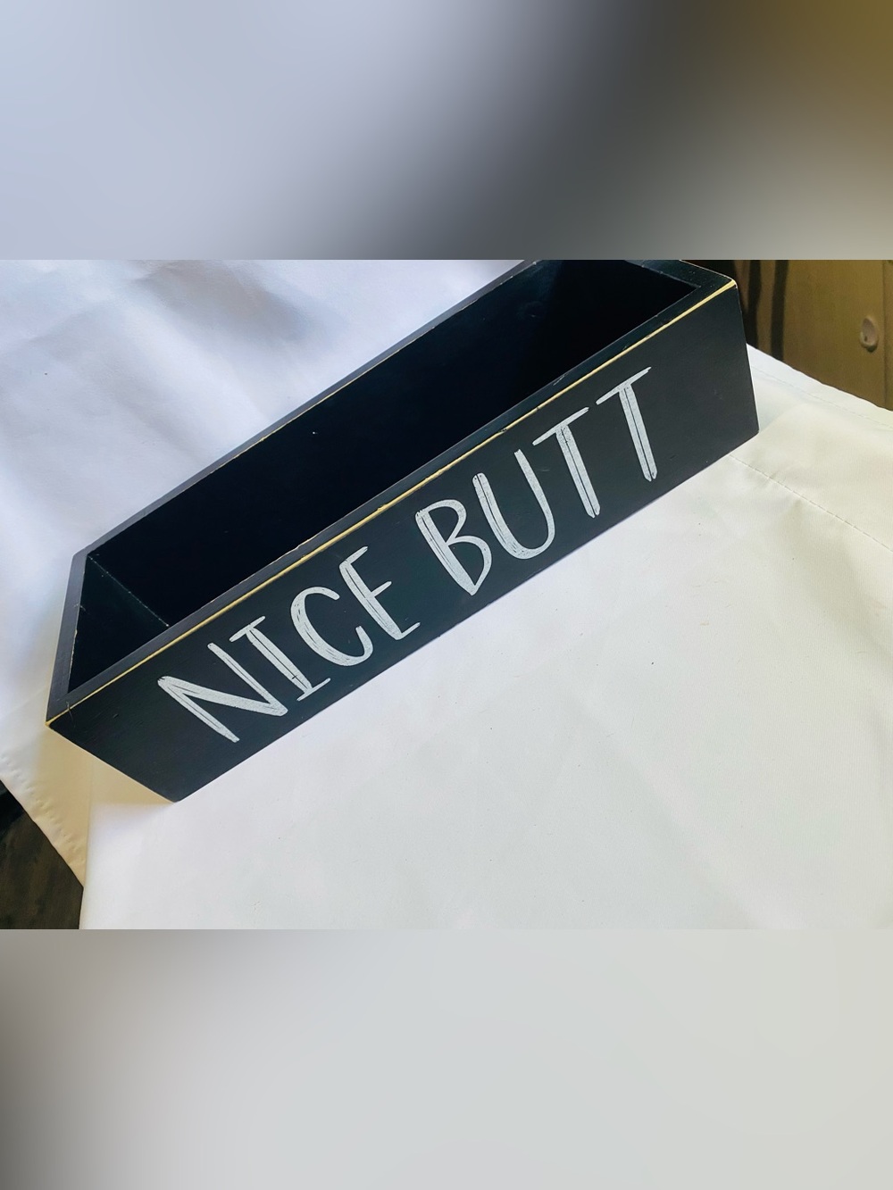 Hello Sweet Cheeks/Nice Butt- Decorative Wooden Box - Black - Picture 2 of 9
